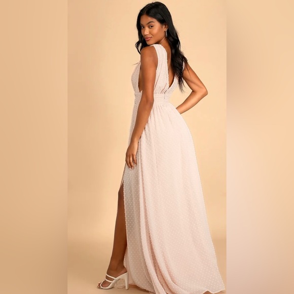 Wonderful Occasion True Blush Swiss Dot Sleeveless Maxi Dress - Picture 3 of 3